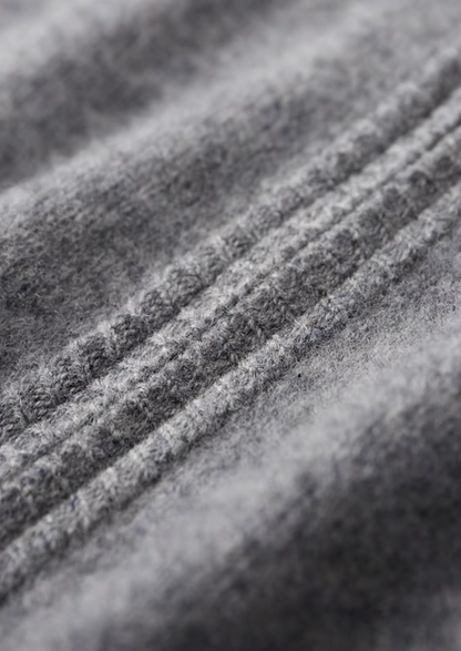 Merino Knit Cardigan with Zipper and Two-Tone Design