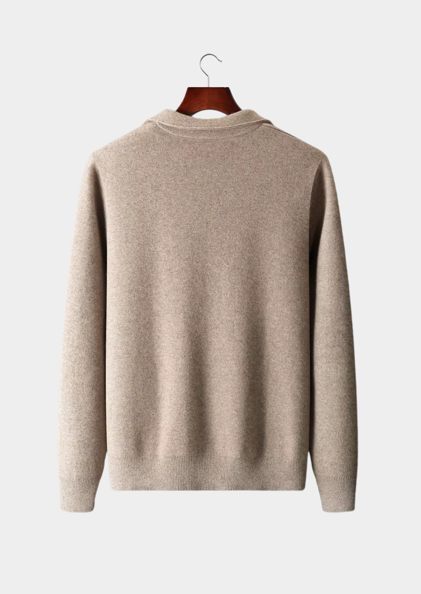 Extra-Fine Merino Wool Zipped Polo Knit Jacket